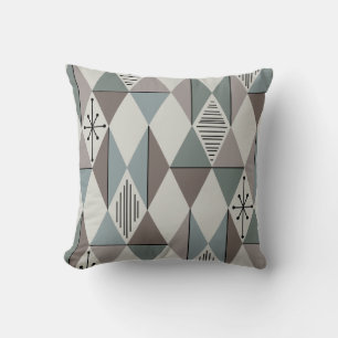 Atomic Age Art Diamonds Sage Grey Cushion
