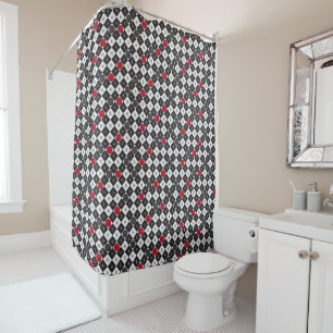 Atomic Age Checkers Shower Curtain