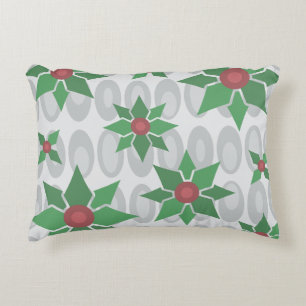 Atomic Age Christmas Holly Silver Decorative Cushion