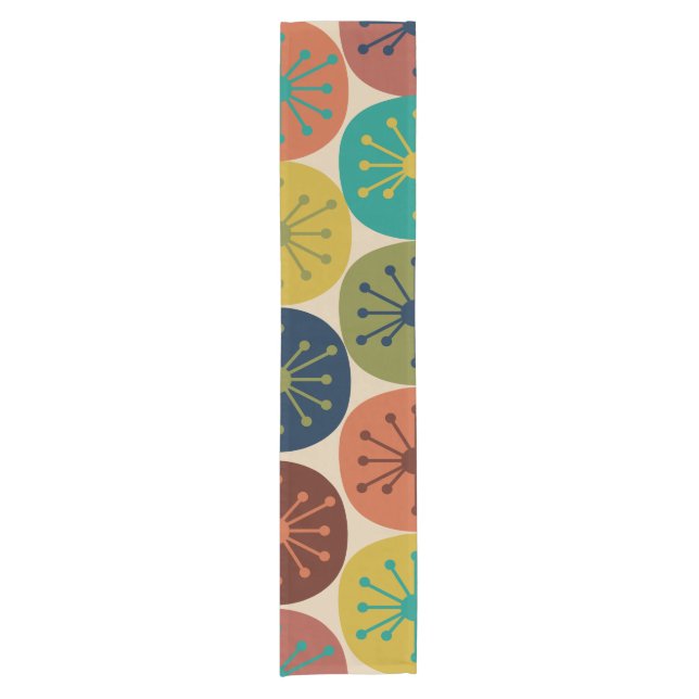 Atomic Age Dots Mid-century Retro Pattern Short Table Runner (Front)