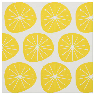 Atomic Age Lemon Slices Starburst Print Fabric