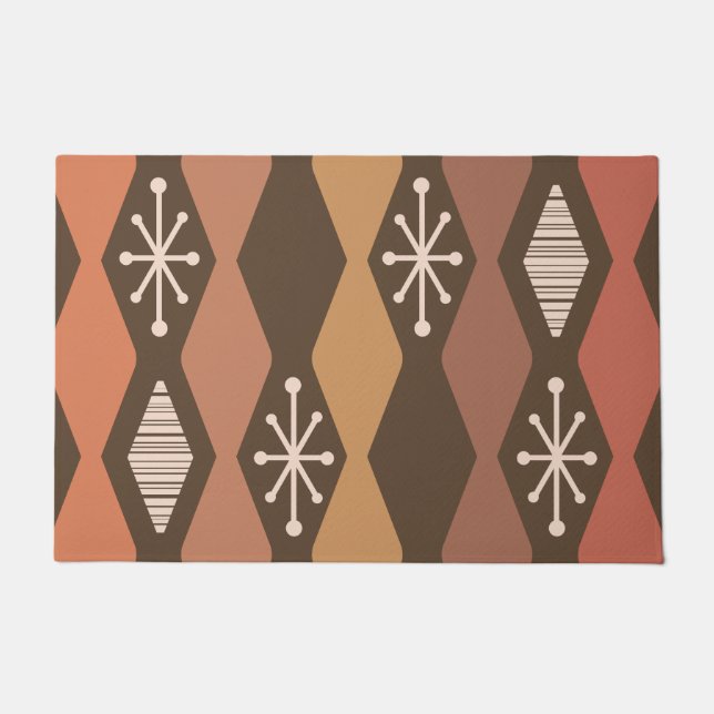 Atomic Age MCM Columns Burnt Orange Doormat (Front)