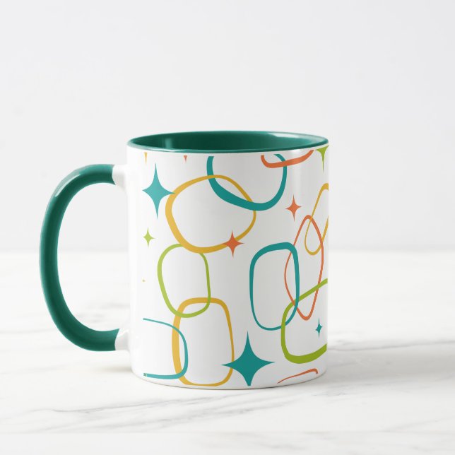Atomic Age Mid-Century Retro Sparkle Coffee Mug (Left)
