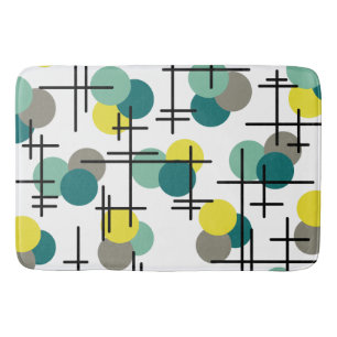 Atomic Age Molecules Pattern Bath Mat