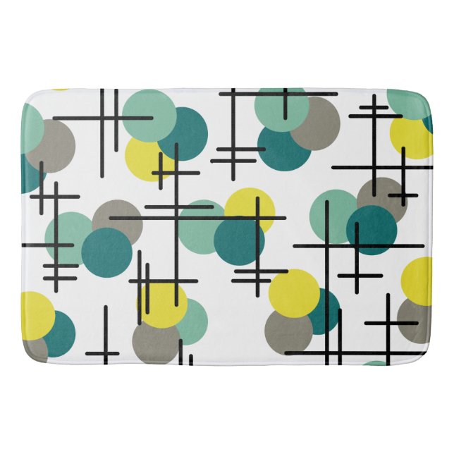 Atomic Age Molecules Pattern Bath Mat (Front)