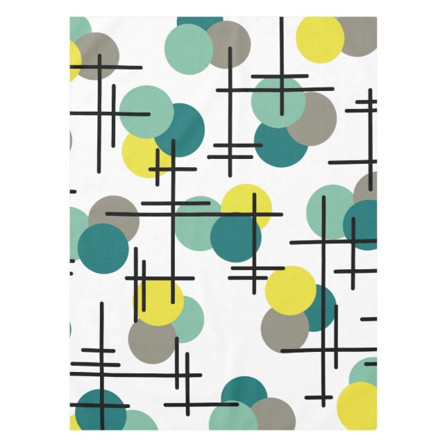 Atomic Age Molecules Pattern Tablecloth (Front)