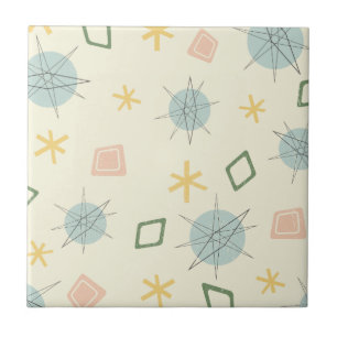 Atomic Age Planet Art Ceramic Tile