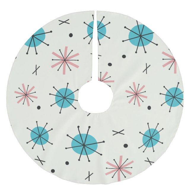 Atomic Age Planets Starbursts Brushed Polyester Tree Skirt (Front)
