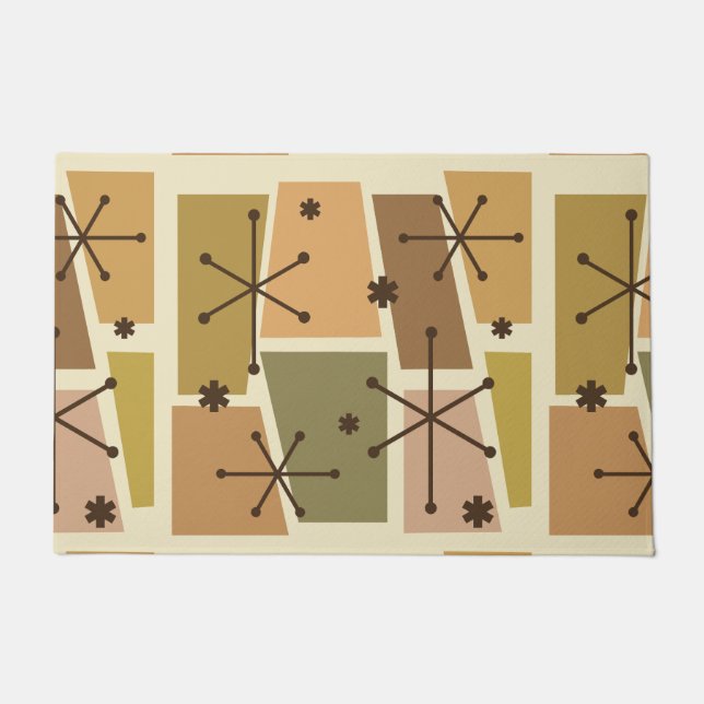 Atomic Age Pop Art Brown Doormat (Front)