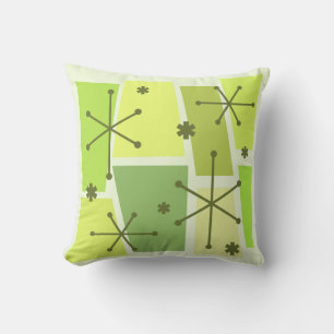 Atomic Age Pop Art Chartreuse Cushion