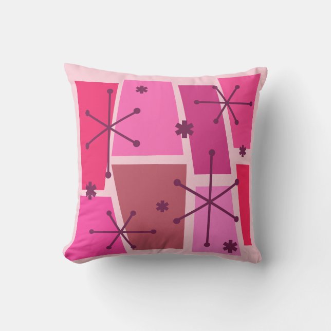 Atomic Age Pop Art Hot Pink Cushion (Front)