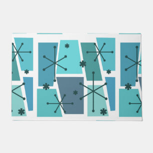 Atomic Age Pop Art Turquoise Doormat