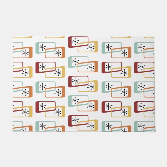 Atomic Age Rectangles Multicolored Doormat (Front)
