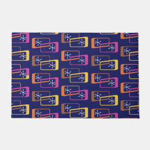 Atomic Age Rectangles Purple Colourful Doormat