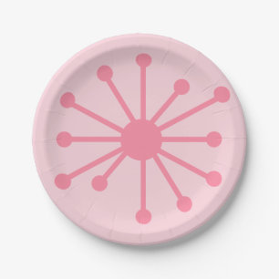 Atomic Age Retro Atom Single in Pink Paper Plate