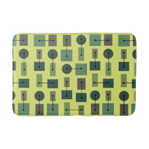 Atomic Age Simple Shapes Chartreuse Bath Mat