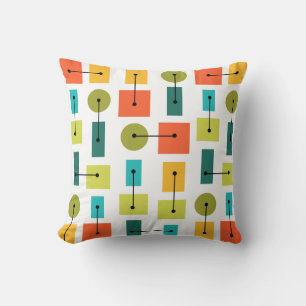 Atomic Age Simple Shapes Multicolored Cushion