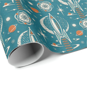 Atomic Age Space Exploration ©studioxtine Wrapping Paper