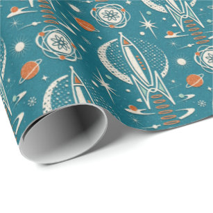 Atomic Age Space Exploration ©studioxtine Wrapping Paper