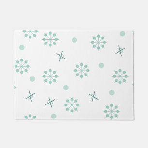 Atomic Age Sputnik Starbursts Winter Green Doormat