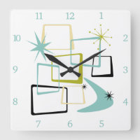 Atomic Age Squares Boomerang Starburst Midcentury
