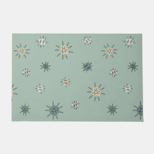Atomic Age Starburst Planets Sage Green Doormat