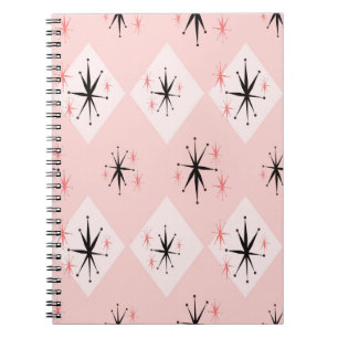 Atomic age starburst seamless pattern inspired by  notebook