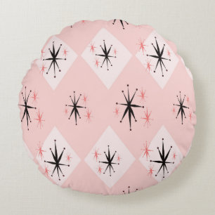 Atomic age starburst seamless pattern inspired by  round cushion