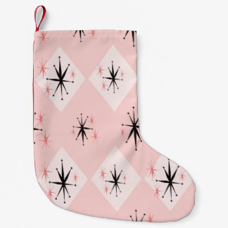 Atomic age starburst seamless pattern inspired by  small christmas stocking