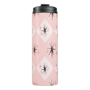 Atomic age starburst seamless pattern inspired by  thermal tumbler