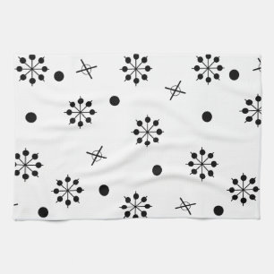 Atomic Age Starbursts Black White 1 Tea Towel