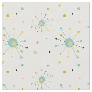 Atomic Age Starbursts Mid Century Modern Pattern Fabric