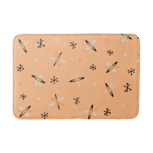 Atomic Age Starbursts Orange Bath Mat