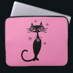 ATOMIC BLACK CAT RETRO LAPTOP SLEEVE 15"<br><div class="desc">CUTE BLAXK CAT ART LAPTOP SLEEVE</div>