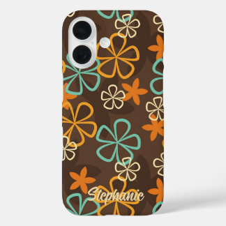 Atomic Blossoms - Mid-Century Modern Flowers iPhone 16 Case