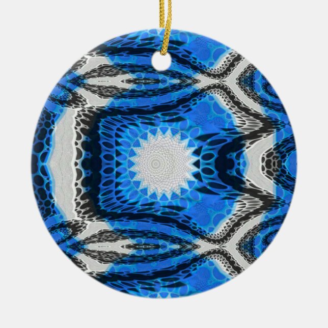 Atomic Blue Ceramic Ornament (Front)