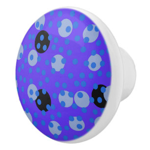 Atomic Blueberry - Retro Polka Dot Dream   Ceramic Knob