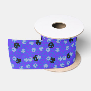 Atomic Blueberry - Retro Polka Dot Dream Satin Ribbon