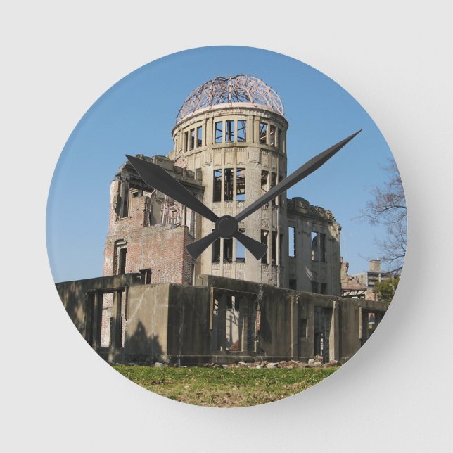 Atomic Bomb Dome, Hiroshima, Japan Round Clock (Front)