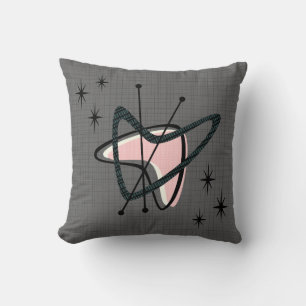Atomic Boomerangs and Starbursts Grey studioxtine Cushion