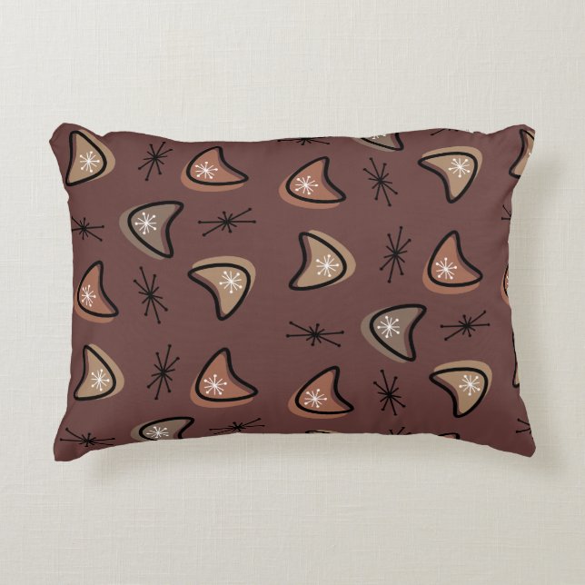 Atomic Boomerangs Starbursts Dark Academia Decorative Cushion (Front)