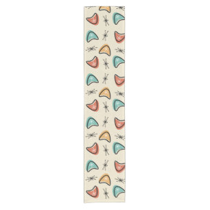 Atomic Boomerangs Starbursts Multicolored Short Table Runner
