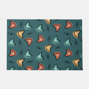 Atomic Boomerangs Starbursts Teal Doormat