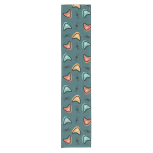 Atomic Boomerangs Starbursts Teal Short Table Runner