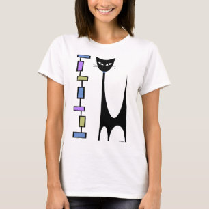 Atomic Cat with Mod Rectangles 2 T-Shirt