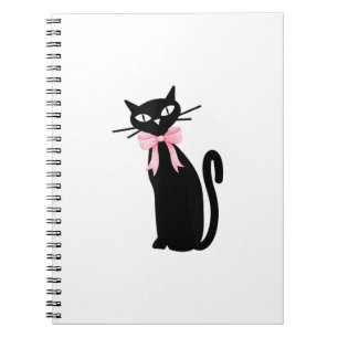 Atomic Cat With Pink Bow Cat Girly Clean Girl Kitt Notebook