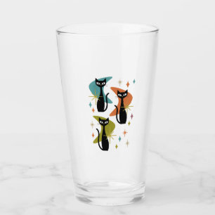 Atomic Cats with Boomerangs Retro Drinking Glass  