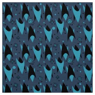 Atomic Chevrons - Blue Fabric