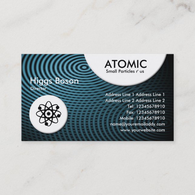 Atomic Circles - Blue Electric Pool 01 Business Card (Front)
