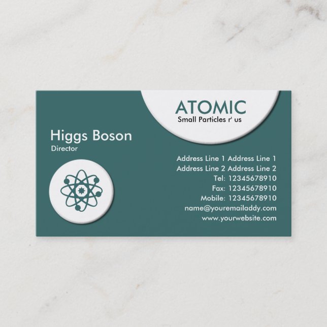 Atomic Circles - Green (336666) Business Card (Front)